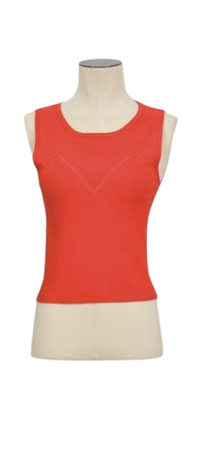 Knit Tank Top, Red Orange