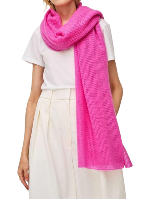 Cashmere Mesh Wrap, Fondant Pink