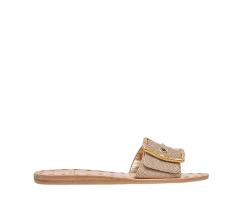 Dasa Sandal, Light Gold Raffia