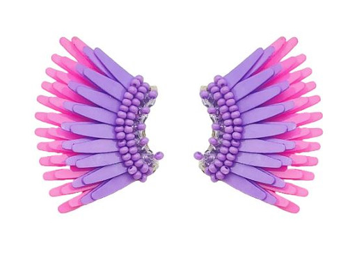 Micro Madeline Earrings, Purple + Pink