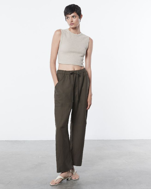 Jacquard Cropped Tank, Raffia