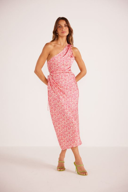 Alina Midi Dress, Pink Floral