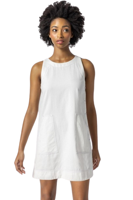 Canvas Mini Dress, White