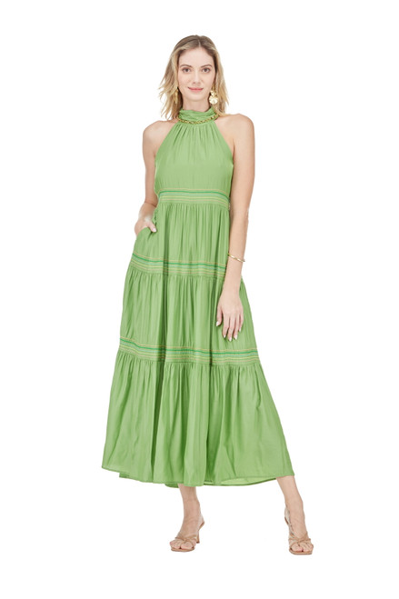 Halter Maxi Dress, Green