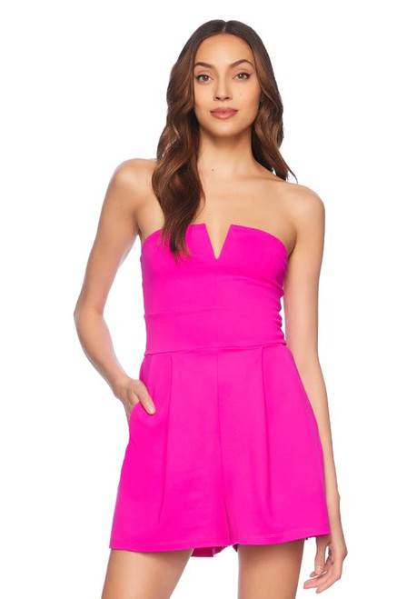 V-Wire Romper, Magenta