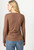 Long Sleeve Shirred Tee, Mink