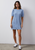 French Terry Mini Dress, Light Wash