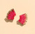 Micro Madeline Earrings, Hot Pink + Rose Gold