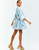 Carmen Mini Dress, Blue Ivory