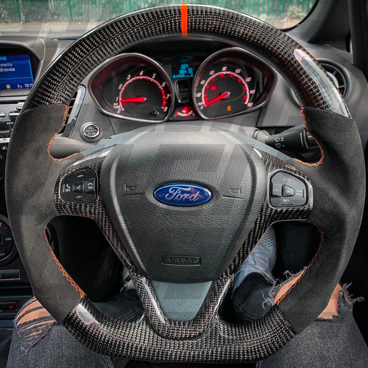 mk7 lenkrad + Steering Wheel,Carbon Fiber Flat Bottom Wheel Suede