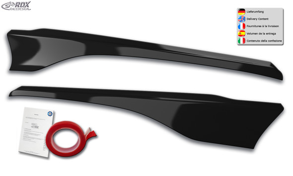 RDX Headlight Covers for FORD Transit Custom & Tourneo Custom (FAC... / 2018-2023) black highgloss