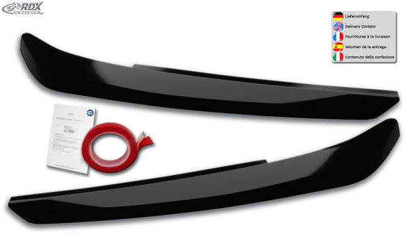 RDX Headlight Covers for AUDI Q3 (F3 / 2019-present) black highgloss