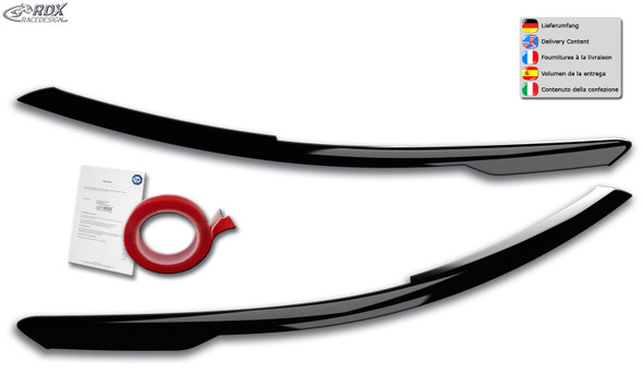 RDX Headlight Covers for VW Golf 8 (CD... / 2019-present) black highgloss