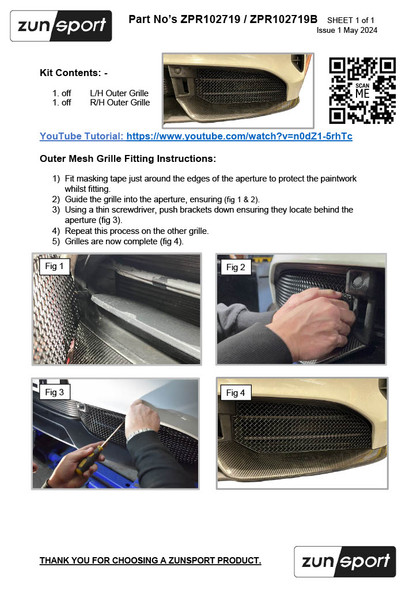 Zunsport Porsche Taycan Turbo / S - Outer Grille Set  (2019 -)