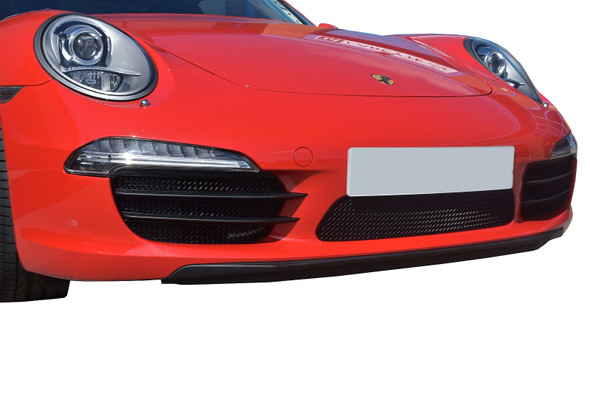 Zunsport Porsche 991 Carrera C2 - Front Grille Set (Without Parking Sensors) - Black Finish (2011-2015)