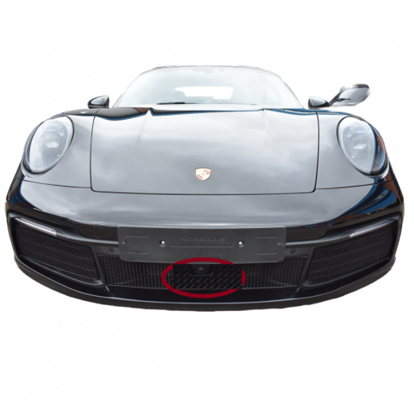Zunsport Porsche Carrera 992 (C2,C2S,C4,C4S) - Centre Grille with Front Driving Camera - Black Finish (2019 -)