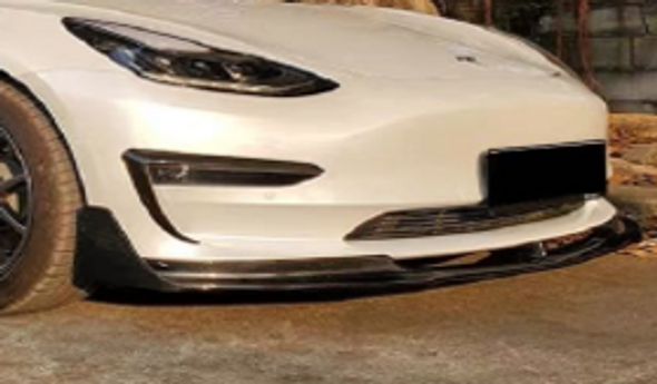 Carbon Fibre V Style Front Lip - Tesla Model 3