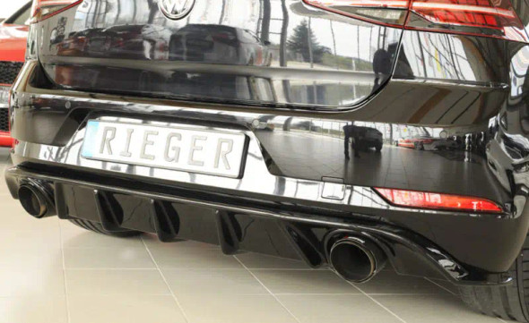 Rieger Rear Diffuser Gloss Black - Golf MK7.5 GTI