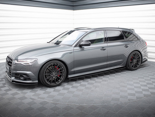 Maxton Design Side Skirts Diffusers Audi A6 / A6 C7 S-Line / S6 C7 Facelift - Carbon Look