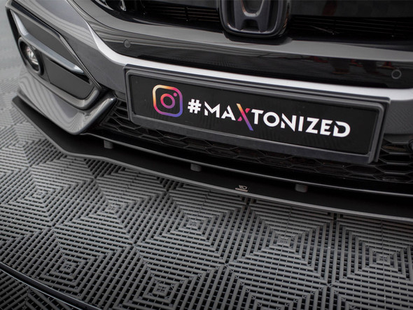 Maxton Design Rear Splitter V.1 (Vertical Bars) + Flaps Honda Civic Sport Mk10 Facelift