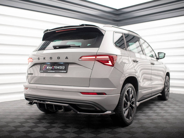 Maxton Design Rear Splitter (Vertical Bars) Skoda Karoq Sportline Mk1 Facelift