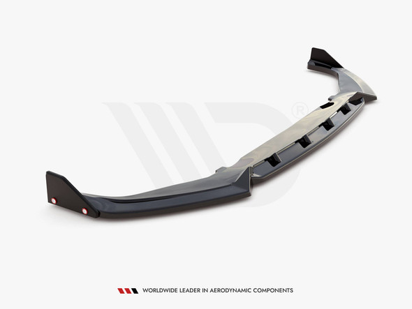 Maxton Design Street PRO Rear Side Splitters + Flaps Toyota GR Yaris Mk4 - Black-Red + Gloss Flaps
