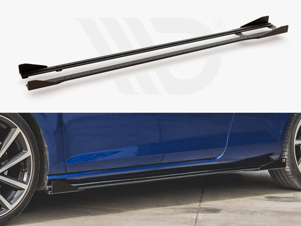 Maxton Design Street Pro Side Side Skirts Diffusers + Flaps Vw Golf 7 R / R-Line Facelift