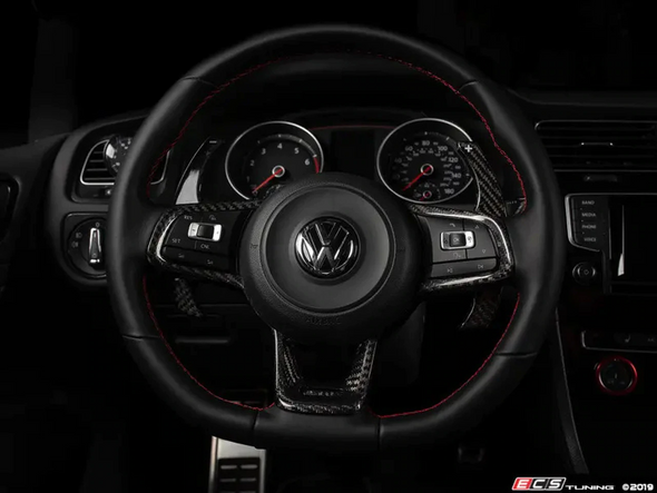 ECS Tuning Steering Wheel Hub Overlay - Black Carbon Fibre - Golf mk7