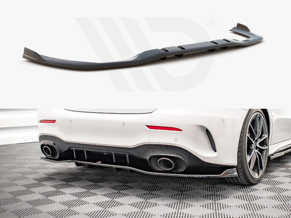 Maxton Design Rear Splitter (Vertical Bars) V.2 Mercedes A 35 AMG Sedan V177 - Textured