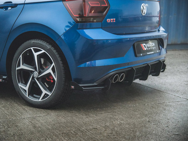 Maxton Design Street PRO Rear Valance + Flaps VW Polo GTI Mk6 - Red + Gloss Flaps Maxton Design Street PRO Rear Valance + Flaps VW Polo GTI Mk6 - Red + Gloss Flaps