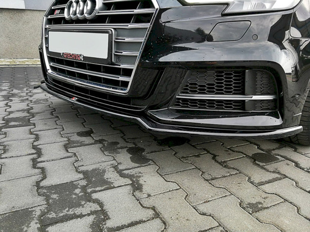 Maxton Design FRONT SPLITTER V.2 AUDI S3 / A3 S-LINE 8V FACELIFT SEDAN (2016-2020)