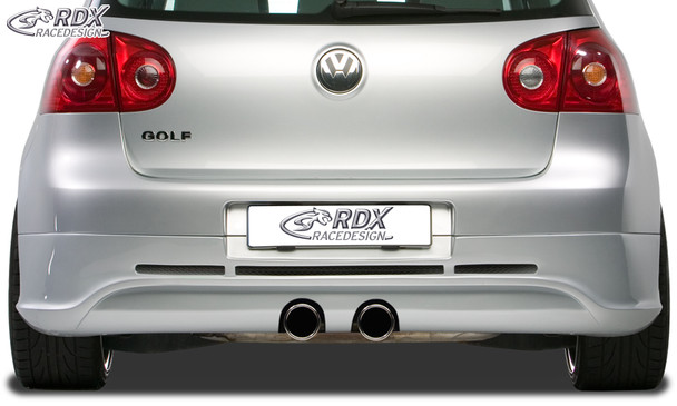 RDX rear bumper extension for VW Golf 5 "GTI/R-Five" with exhaust hole for R32-Exhaust