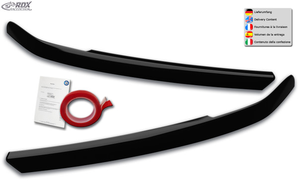 RDX Headlight Covers for AUDI A6 (C8/2F / 2018-2023) black highgloss