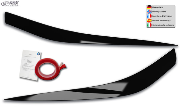 RDX Headlight Covers for KIA Ceed & ProCeed (CD / 2018-2021) black highgloss