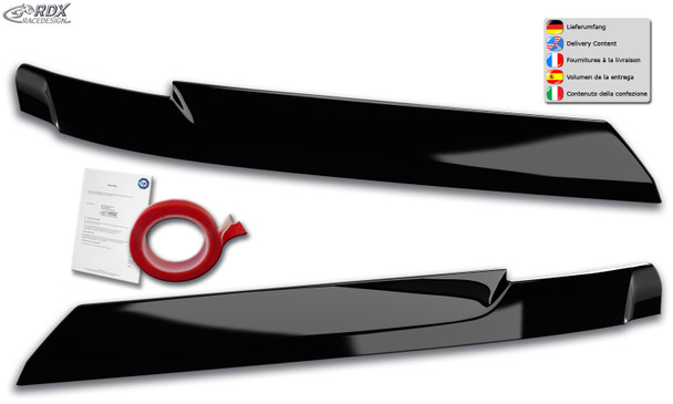 RDX Headlight Covers for VW Crafter & MAN TGE (SYN... / 2017-present) black highgloss
