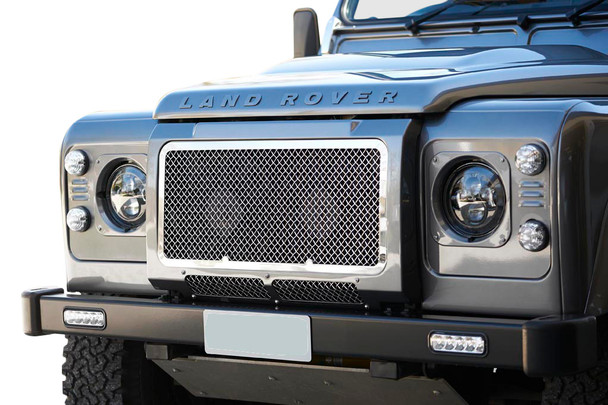 Zunsport LandRover Defender Upper Grille - Silver finish (2007 onwards)