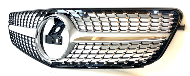 Zunsport Mercedes C Class W204 2007-14 AMG Silver Diamond Single Fin Grille  (2007 - 2012)
