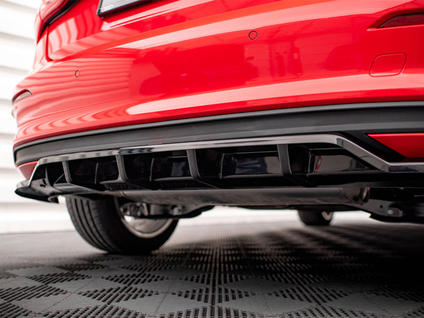 Maxton Design Central Rear Splitter (Vertical Bars) Audi A3 S-Line Sedan 8Y