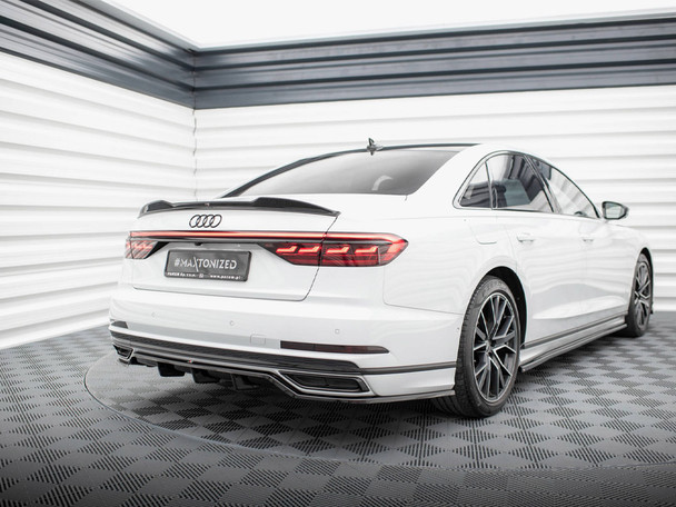 Maxton Design Central Rear Splitter (Vertical Bars) Audi A8 S-Line D5