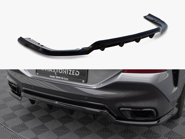 Maxton Design Central Rear Splitter (Vertical Bars) V.1 BMW X6 M-Pack G06 Facelift