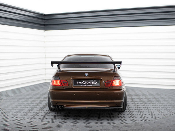 Maxton Design Carbon Spoiler With Internal Brackets Uprights BMW 3 Coupe E46