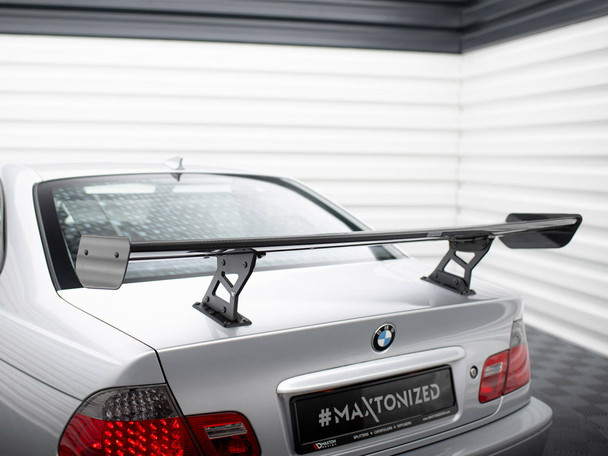 Maxton Design Carbon Spoiler With Internal Brackets Uprights + LED BMW 3 Coupe E46