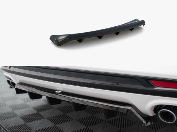 Maxton Design Central Rear Splitter (Vertical Bars) Ford Mondeo Sport Mk5 Facelift / Fusion Sport Mk2 Facelift
