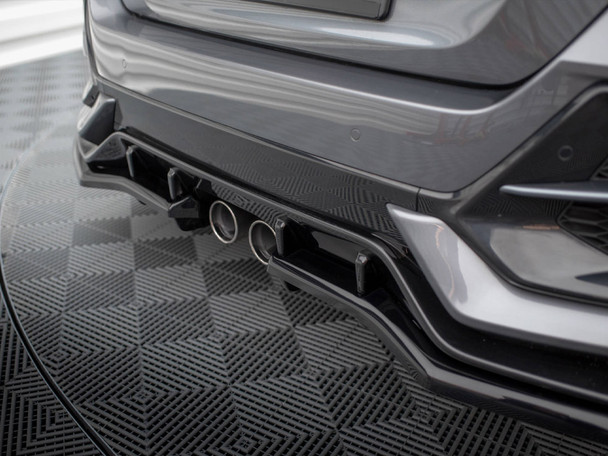 Maxton Design Rear Splitter V.1 (Vertical Bars) Honda Civic Sport Mk10 Facelift