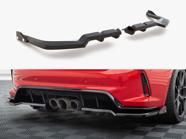 Maxton Design Central Rear Splitter (Vertical Bars) V.1 + Flaps Honda Civic Type-R Mk 11