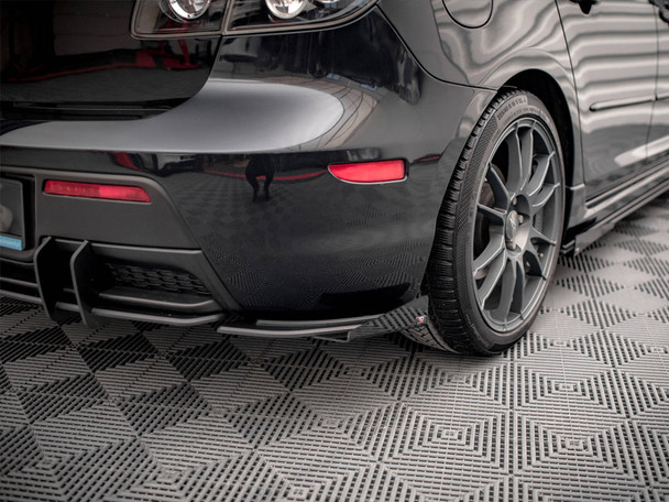 Maxton Design Street PRO Rear Side Splitters + Flaps Mazda 3 MPS Mk1 US-Spec Version