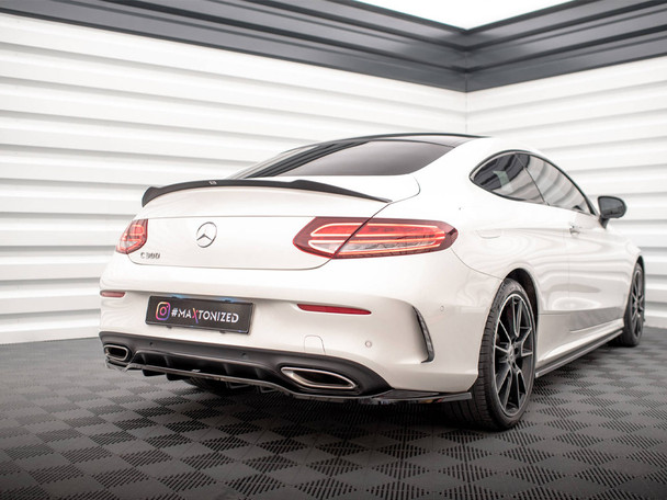 Maxton Design Rear Splitter (Vertical Bars) Mercedes C Coupe AMG-Line C205 Facelift