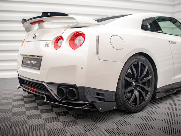 Maxton Design Rear Splitter + Flaps Nissan GTR R35 1st Facelift