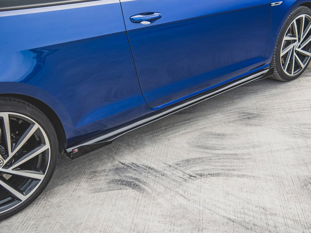 Maxton Design Street PRO Side Skirts Diffusers + Flaps Volkswagen Golf R / R-Line Mk7 Facelift
