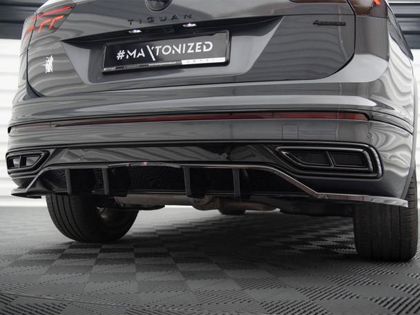 Maxton Design Rear Splitter (Vertical Bars) Volkswagen Tiguan R-Line Mk2 Facelift